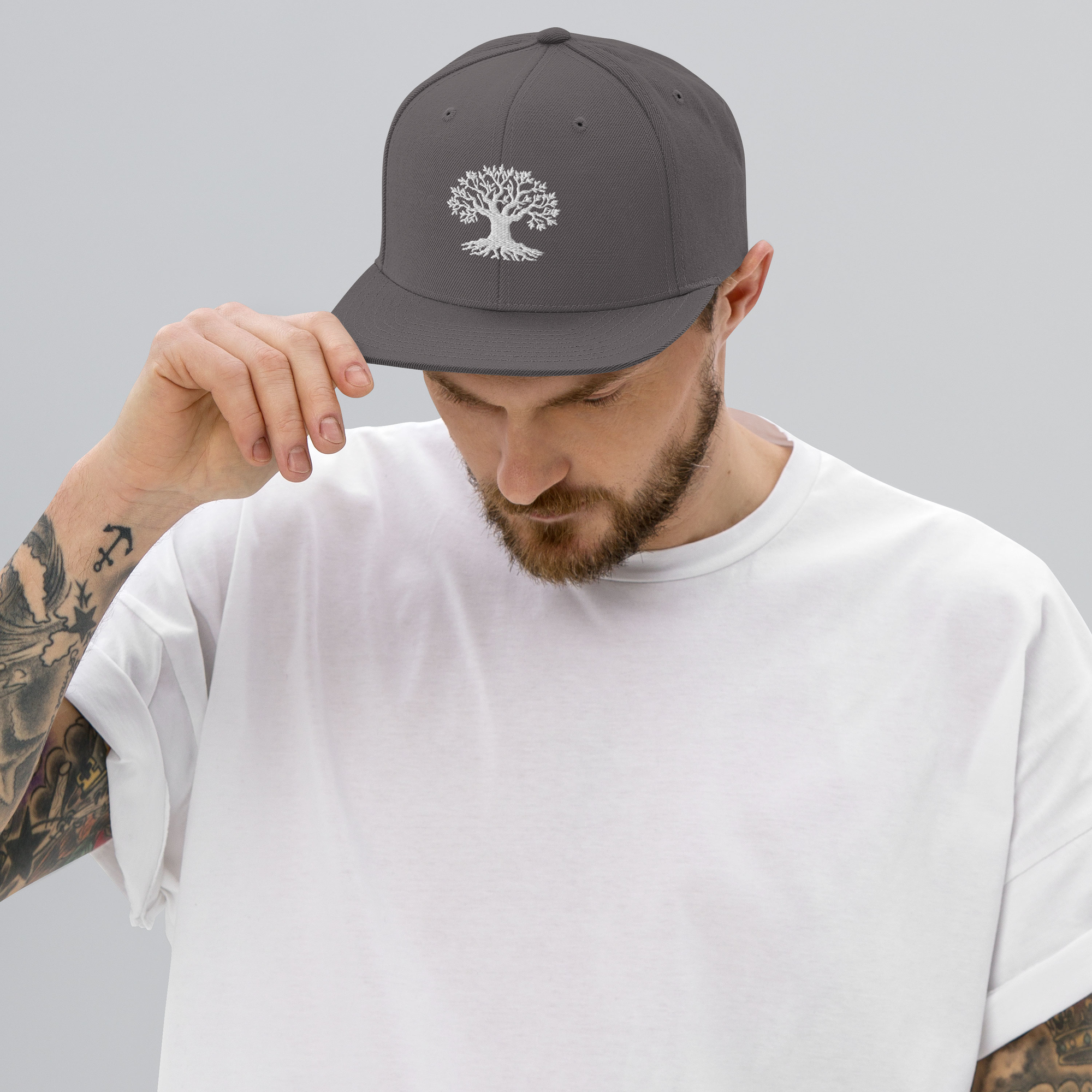 Gorra Snapback Olivo de Métrica Studio, diseño sostenible y mediterráneo