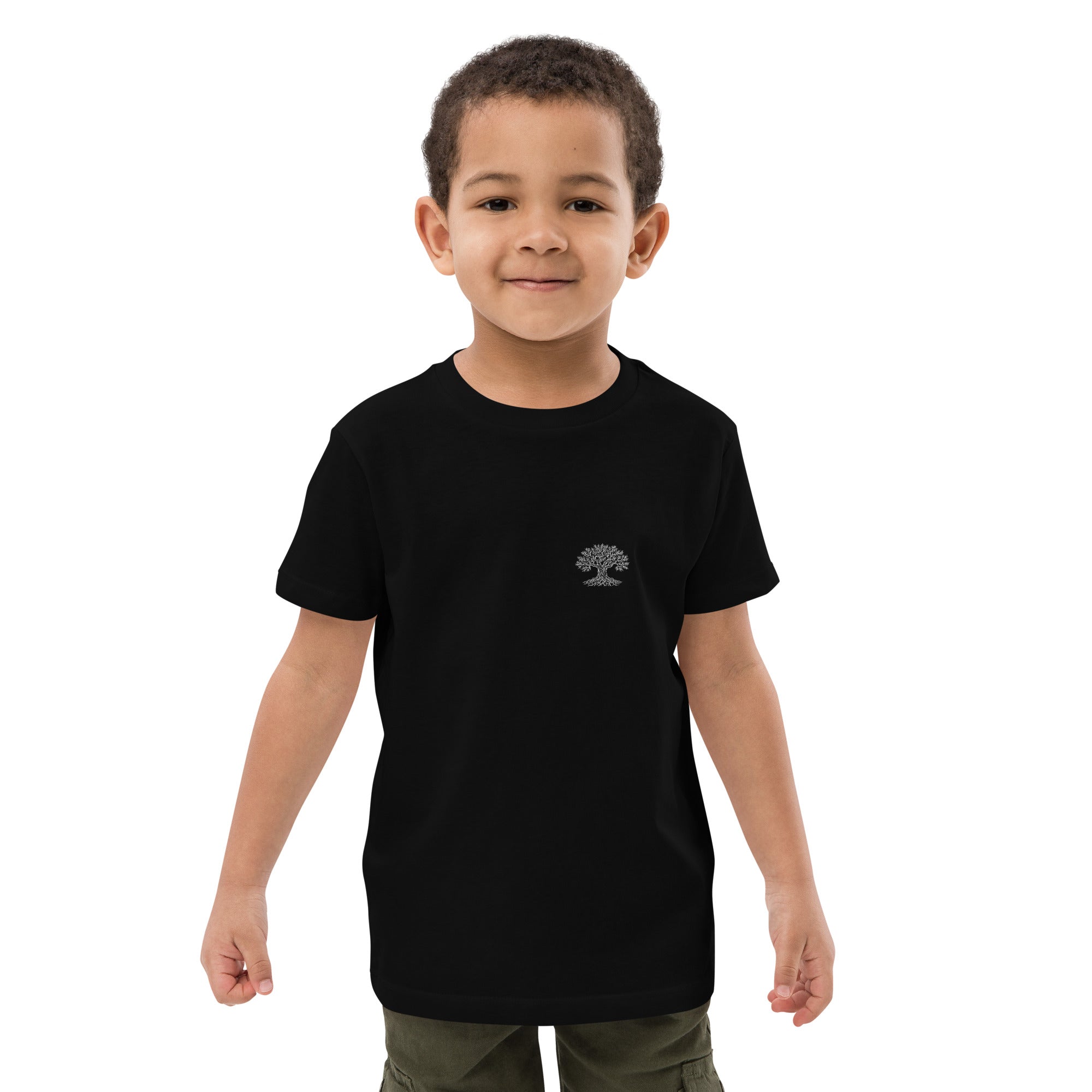Camiseta Olive Tree Tee oscura para niños de estilo mediterráneo