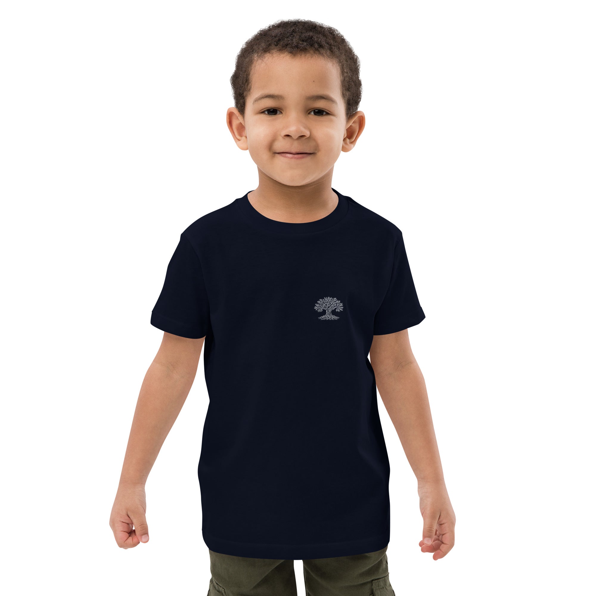 Camiseta Olive Tree Tee oscura para niños de estilo mediterráneo
