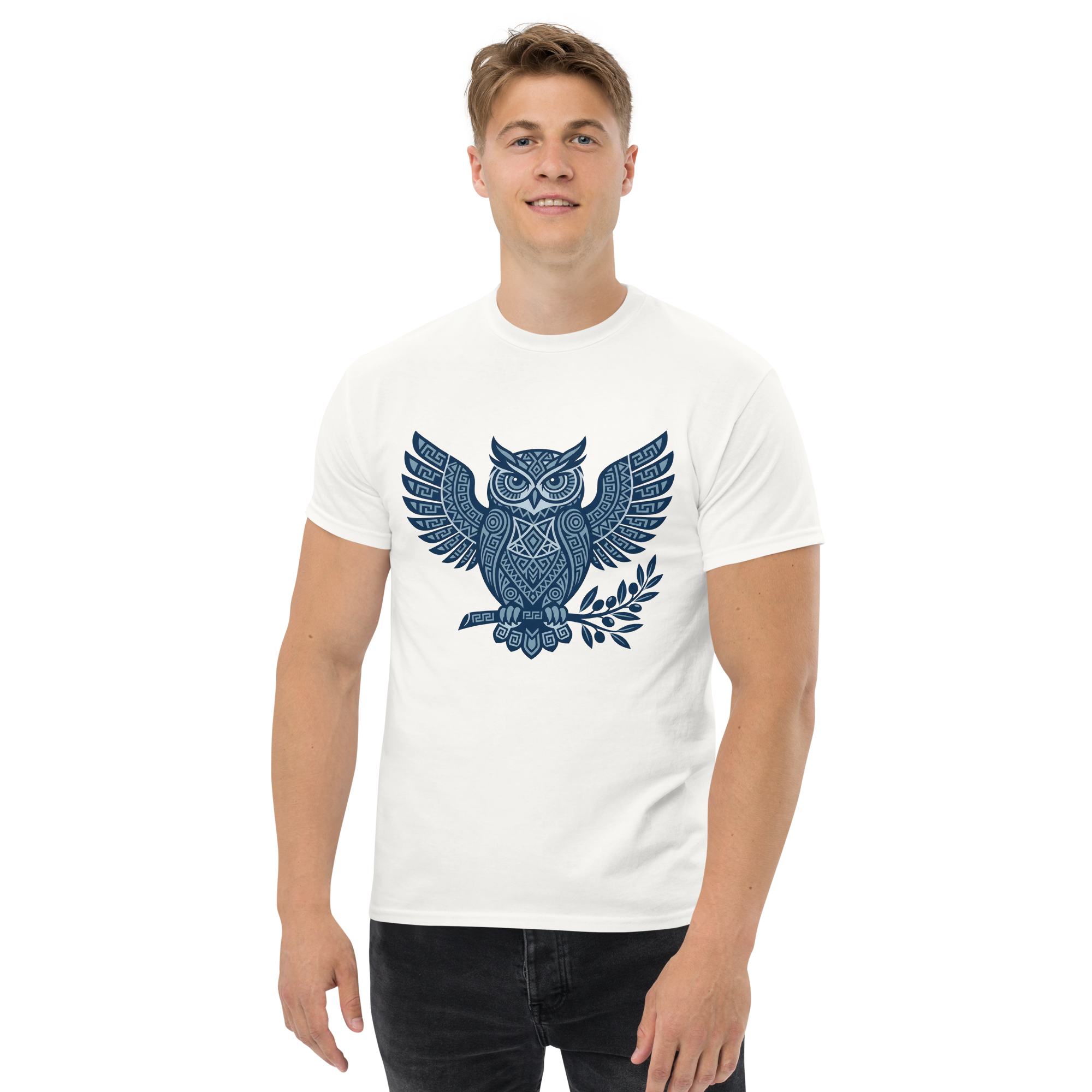 Camiseta Athena Owl Tee de Métrica Studio inspirada en mitología griega
