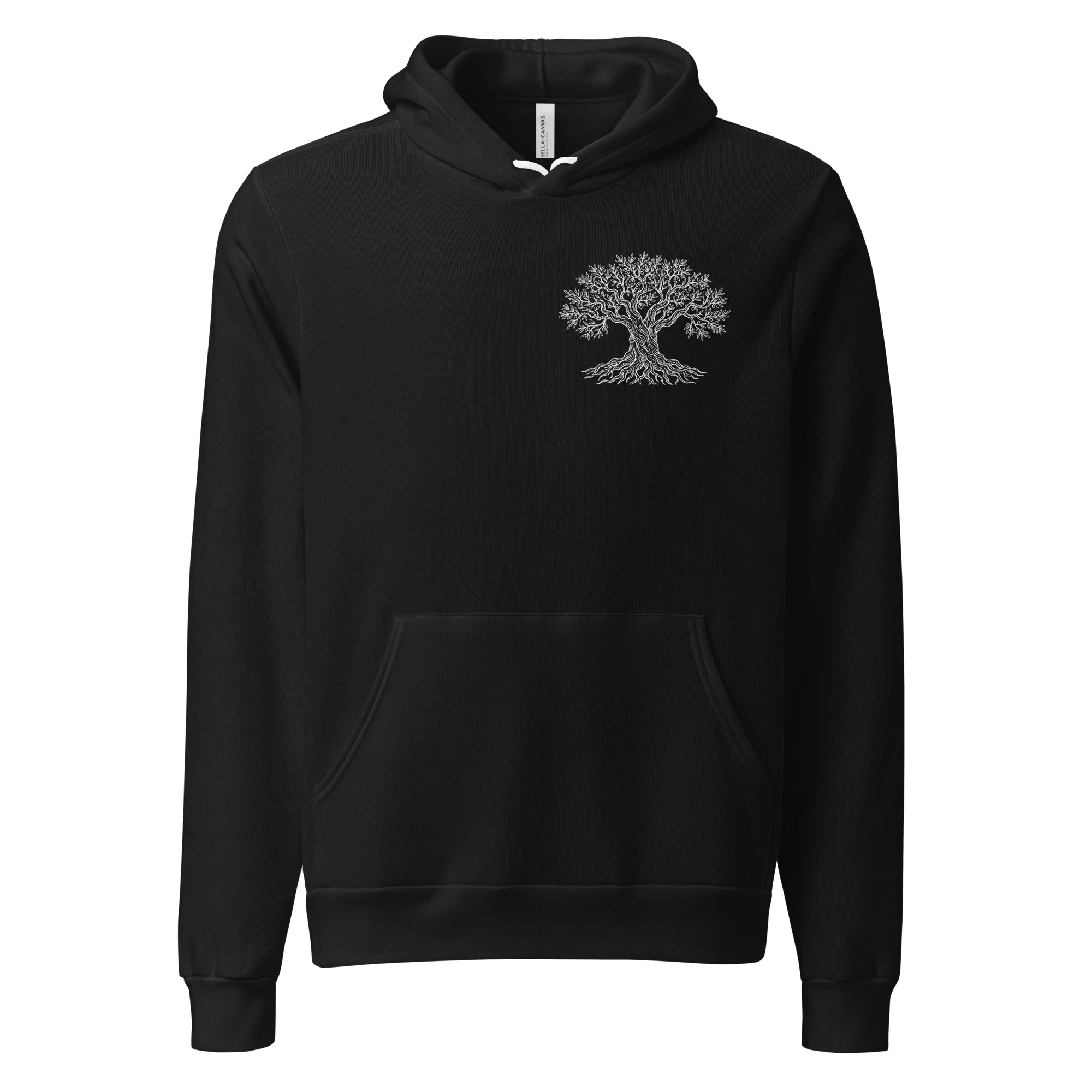 Hombre vistiendo olive tree hoodie classic de Métrica Studio