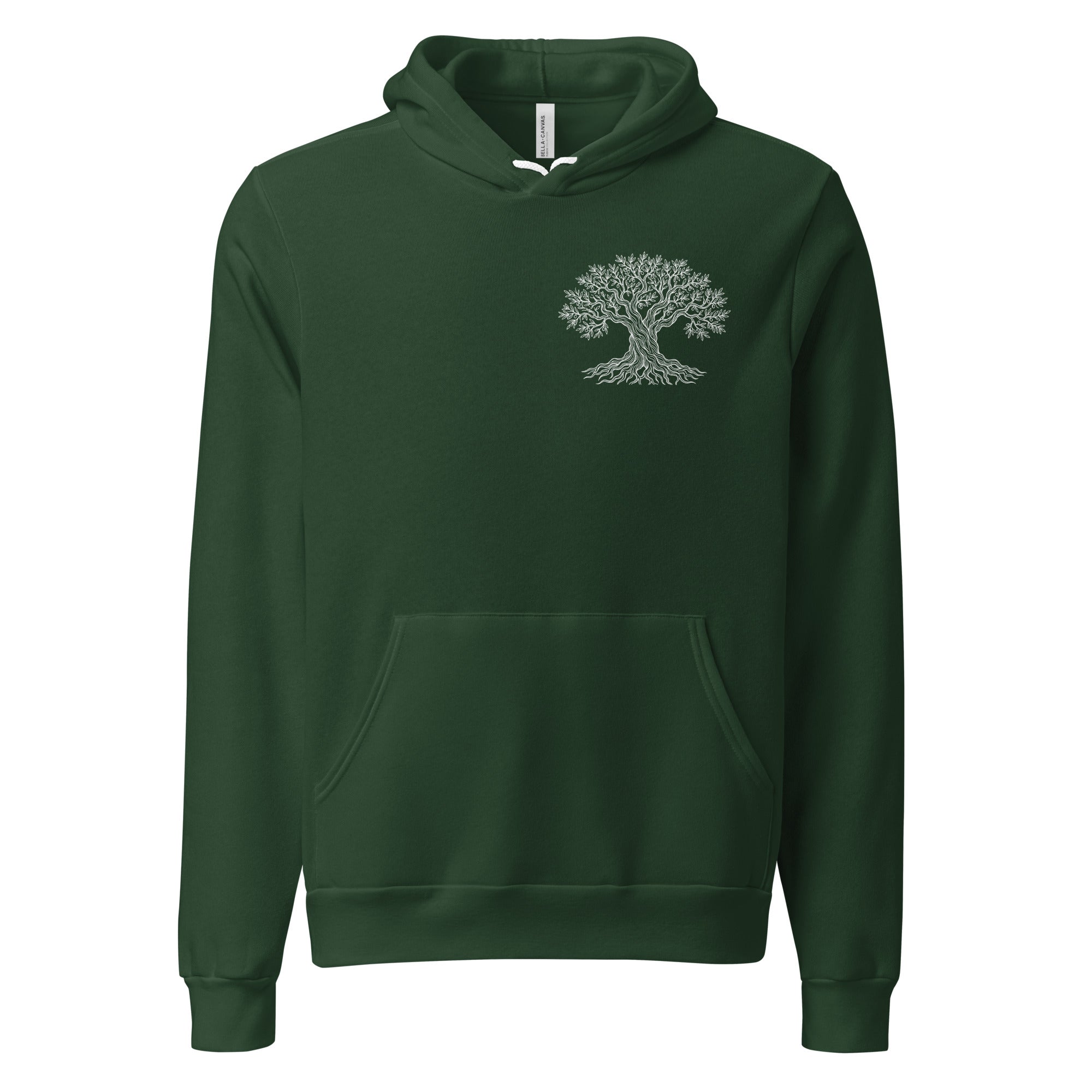 Hombre vistiendo olive tree hoodie classic de Métrica Studio