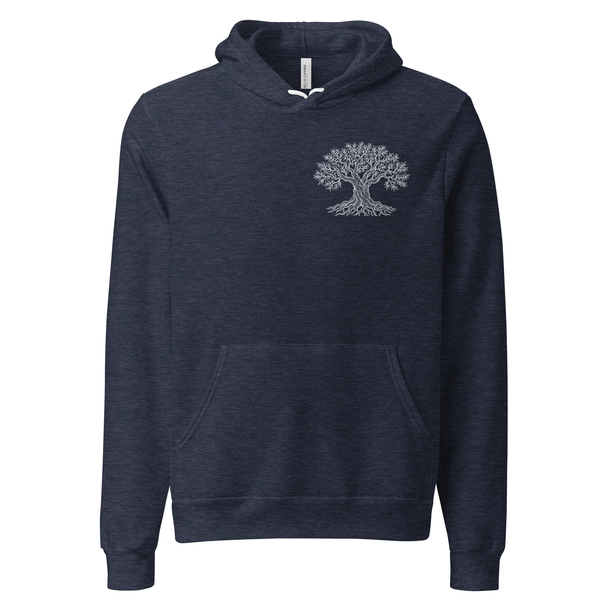 Hombre vistiendo olive tree hoodie classic de Métrica Studio